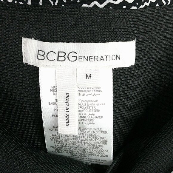 BCBGeneration - Black White Tribal Patterned Skirt - M - Picture 4 of 5